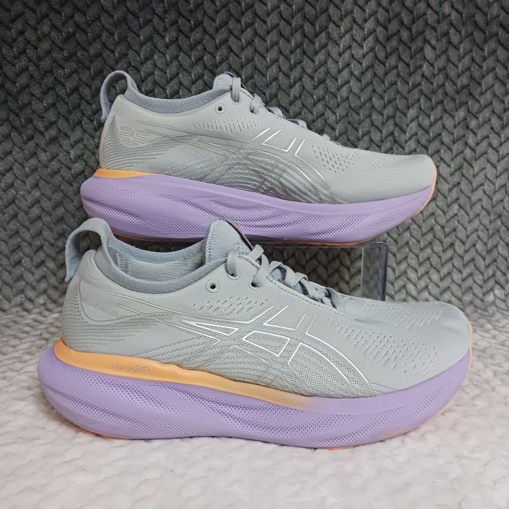 Asics Gel Nimbus 25 Piedmont Grey Purple Women's Walking Running Shoes Size 8